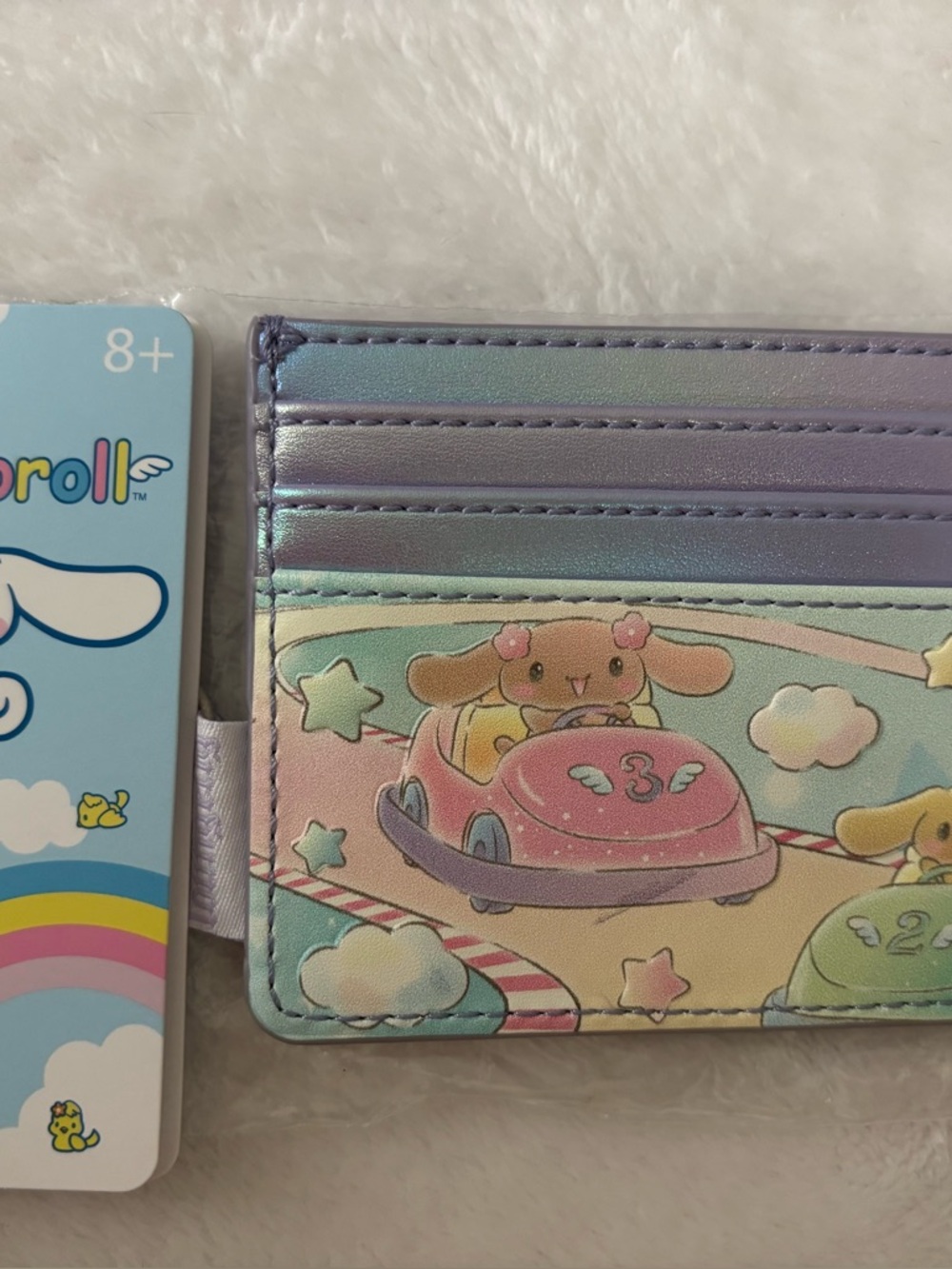 Sanrio Loungefly cinnamoroll credit card case iridescent
